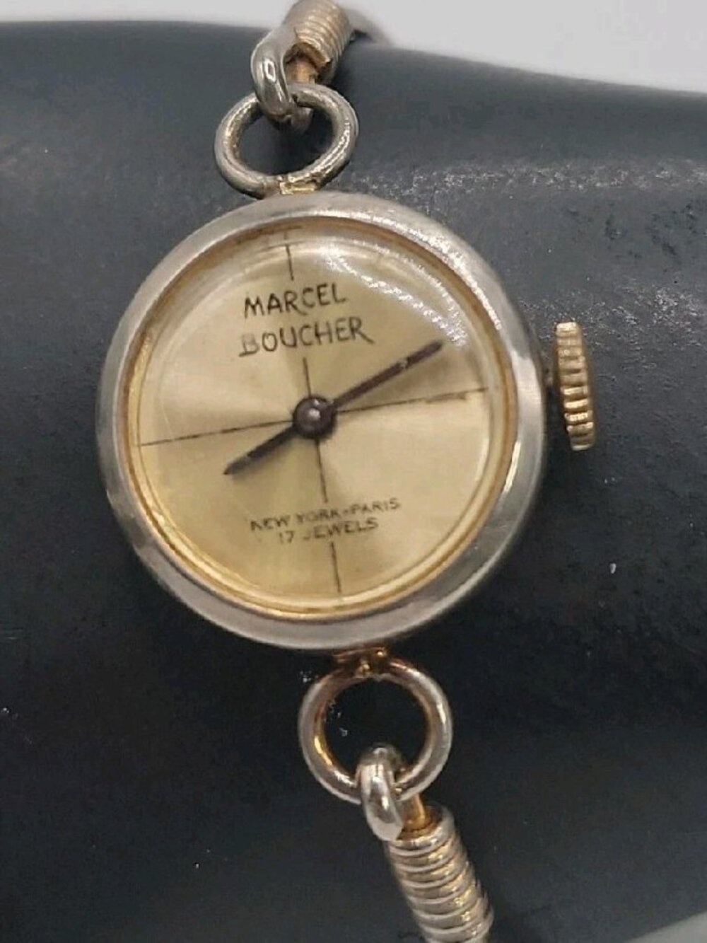Vintage Marcel Boucher 17 Jewels Mechanical Ladies Watch Bangle Bracelet 6.25"